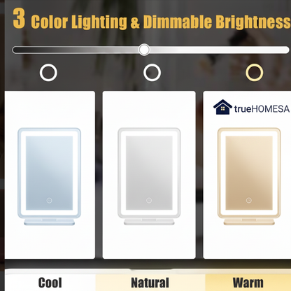 TrueHome SA LED Mirror - 3 Color Lighting Fixed Logo