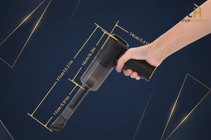 TrueHomeSA Car Vacuum - Dimensions Navy & Gold