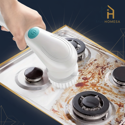 TrueHomeSA Electric Cleaning Brush - Navy & Gold Branded