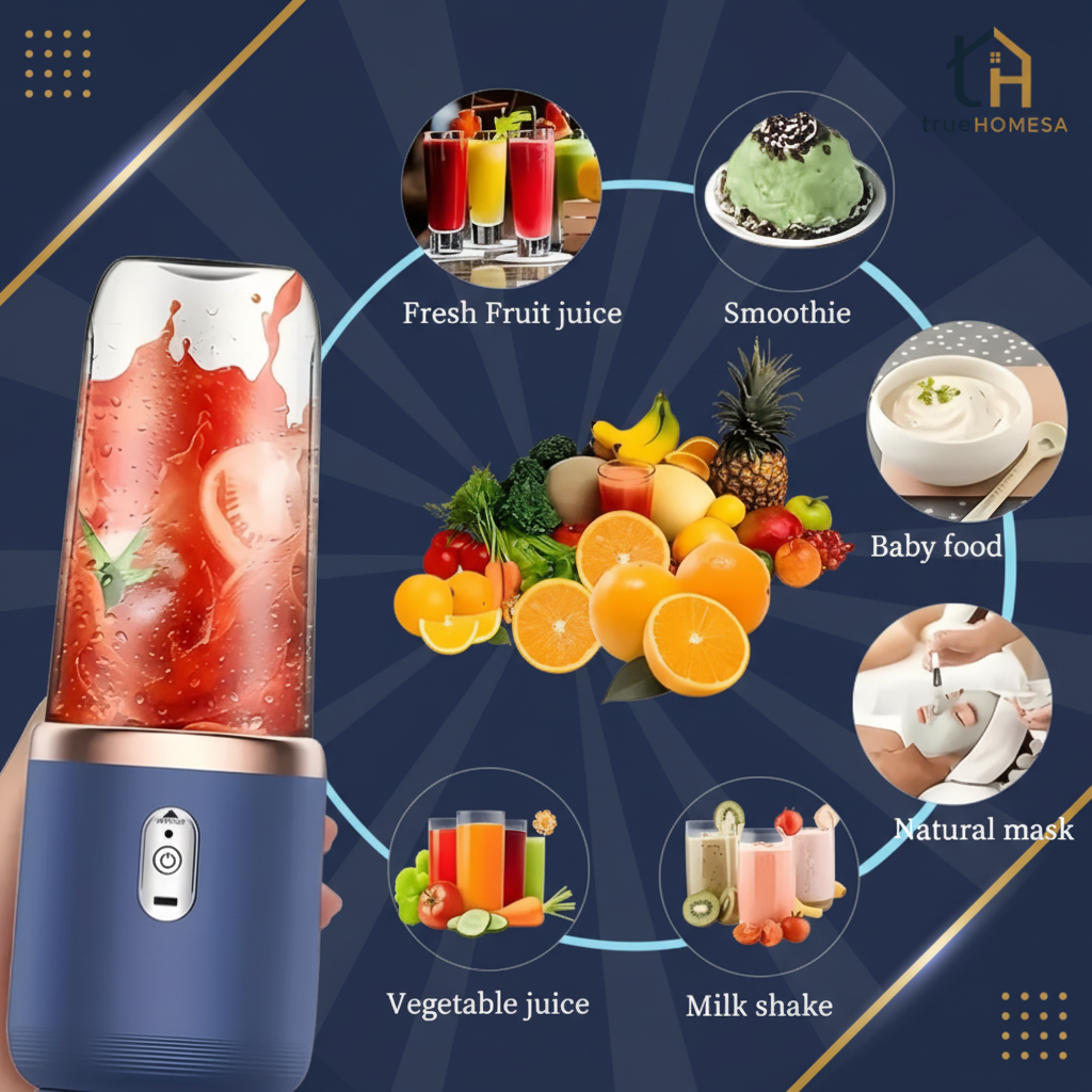 TrueHomeSA Portable Blender - Use Cases Navy & Gold