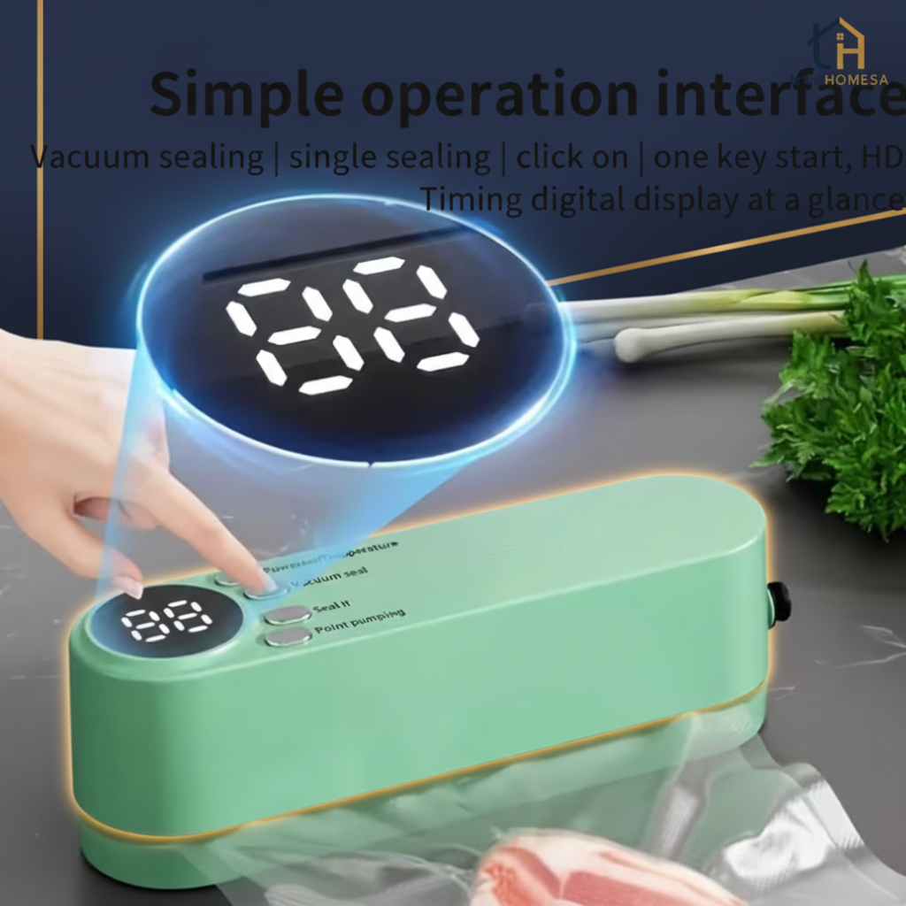 TrueHomeSA Vacuum Sealer - LED Display Navy & Gold